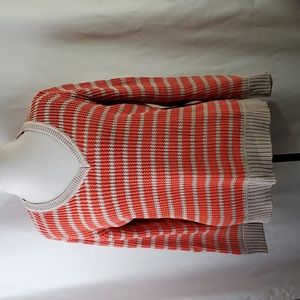 Style & Co orange and beige v-neck sweater in a size XL